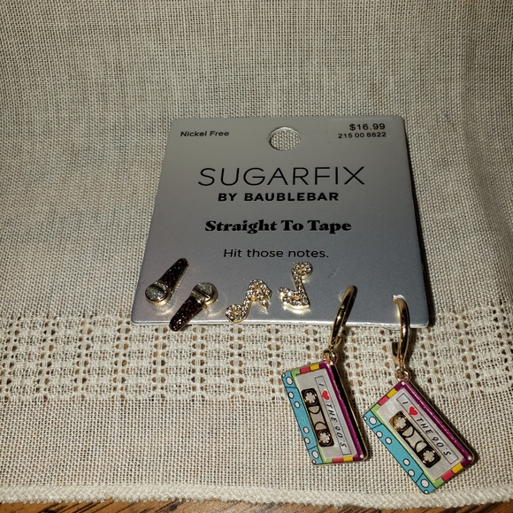 SugarFix by Baublebar "Straight to Tape " Pierced Earrings - Picture 2 of 6